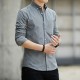 Men's Long Sleeved Casual Thin Oxford Shirt - Grey image