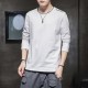 Trendy Cotton Sweatshirts For Men Black Color Round Neck Long Sleeve - White image