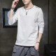 Trendy Cotton Sweatshirts For Men Black Color Round Neck Long Sleeve - White image