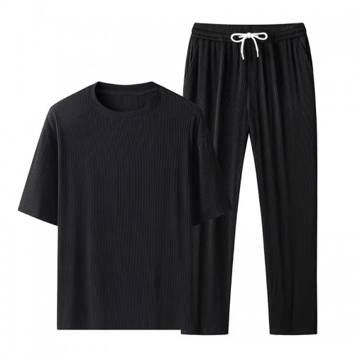 Men's Tracksuits Casual Set Sports Round - Black image