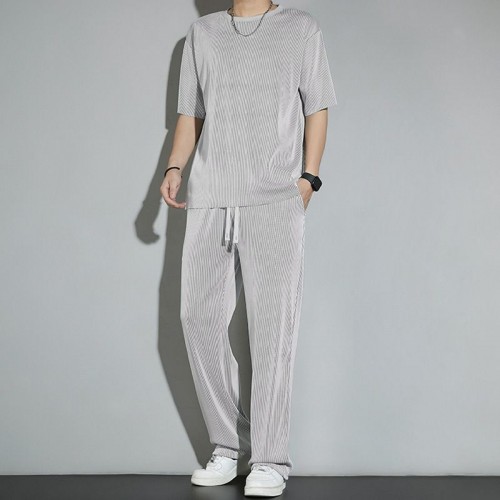 Men's Tracksuits Casual Set Sports Round - Grey image