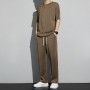 Men's Tracksuits Casual Set Sports Round - Brown