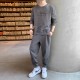 Men's Dark Grey Color Tracksuits Casual 2 Piece Set image