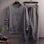 Men's Dark Grey Color Tracksuits Casual 2 Piece Set