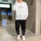 Men's White Color Tracksuits Casual 2 Piece Set image