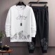 Men's White Color Tracksuits Casual 2 Piece Set image