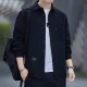 Men's Long Sleeves Cotton Shirt With Turn Down Collar - Black image