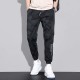 Men's Camouflage Sweatpants Casual Multi Pockets Bottoms Elastic-Black image