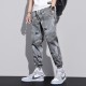 Men's Camouflage Sweatpants Casual Multi Pockets Bottoms Elastic-Grey image