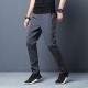 Men's Casual Dark Grey Color Slightly Stretch Sports Pants image