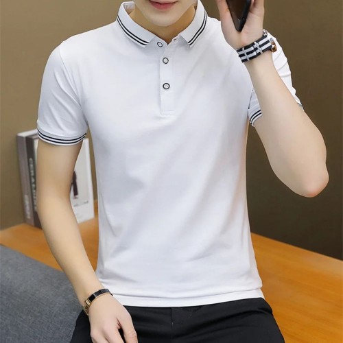 Men's Polo White Color T-Shirts & Short Sleeve image