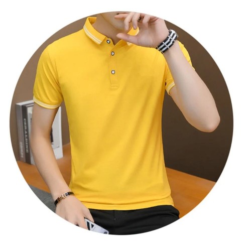 Men's Polo Yellow Color T-Shirts & Short Sleeve image