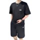 Men's Linen T-Shirt & Shorts Set Casual & Sporty - Black image