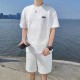 Men's Linen T-Shirt & Shorts Set Casual & Sporty - White image