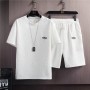 Men's Linen T-Shirt & Shorts Set Casual & Sporty - White