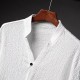 Men Short Sleeve Linen Shirt And Pants Sets - White image