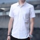 Korean Style Slim Fit Long Sleeve Shirt - White image