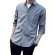 Korean Style Slim Fit Long Sleeve Shirt - Grey image