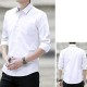 Men Classic Fit Long Sleeve Wrinkle Free Button Shirt - White image