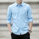 Men Classic Fit Long Sleeve Wrinkle Free Button Shirt-Light Blue image