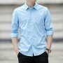 Men Classic Fit Long Sleeve Wrinkle Free Button Shirt-Light Blue