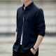 Men Classic Fit Long Sleeve Wrinkle Free Button Shirt - Navy Blue image