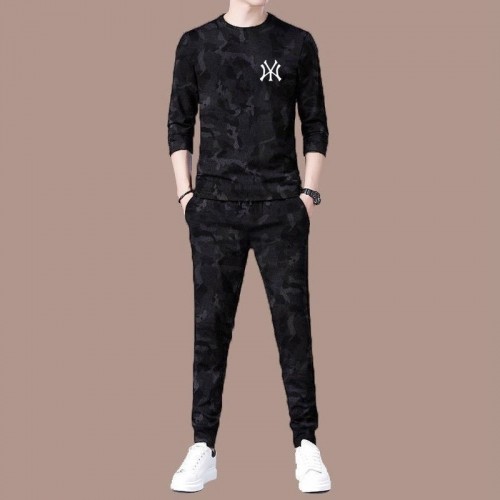 Trendy Workwear Loose Fit Sports Two-Piece Tracksuit - Black image