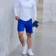 Men's Golf Shorts Stretch Chino Lightweight Half Pants - Blue image