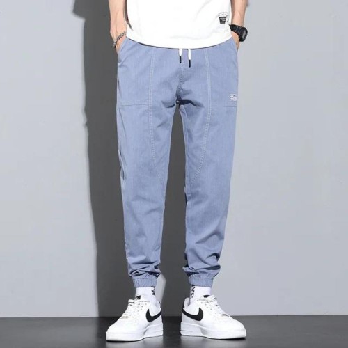 High-Quality Loose Thick Cargo Jogger Pants - Blue image