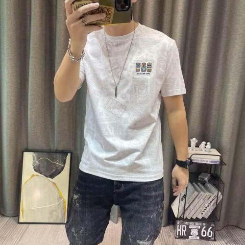 Luxury Style Korean Version High-Quality Casual T-Shirt - White image