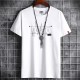 New Korean Style Men's Short-Sleeved Cotton T-Shirt - White image