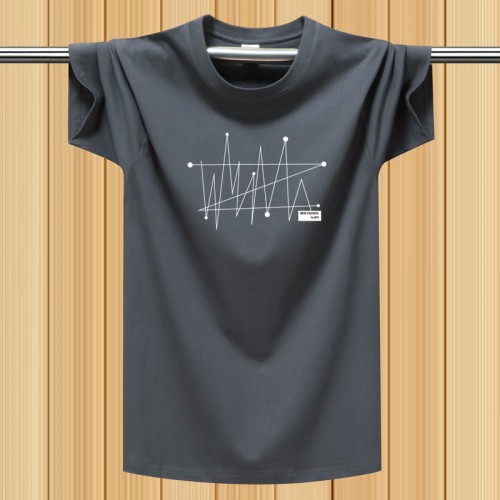 New Korean Style Men's Short-Sleeved Cotton T-Shirt - Dark Grey image