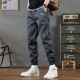 Spring Mens Cargo Pants Dark Grey Trousers Casual Cotton image