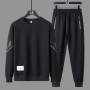 Stylish Men's Tracksuit Casual & Sporty Two-Piece Set - Black