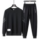 Stylish Men's Tracksuit Casual & Sporty Two-Piece Set - Black image