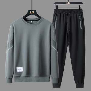  Stylish Men's Tracksuit Casual & Sporty Two-Piece Set - Grey