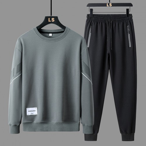  Stylish Men's Tracksuit Casual & Sporty Two-Piece Set - Grey image