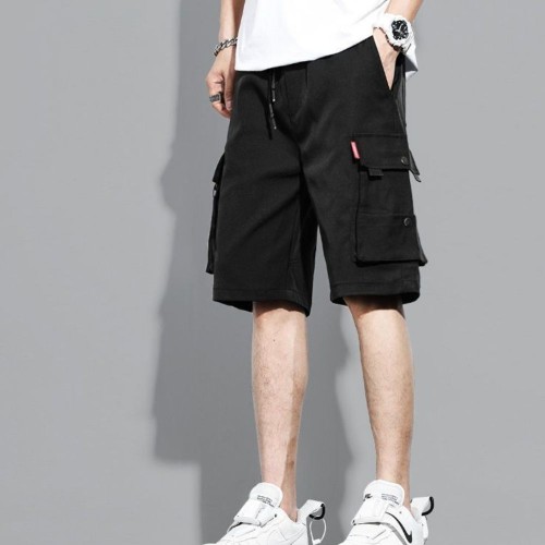 Men's Trendy Cargo Shorts With Multi Pocket - Black image