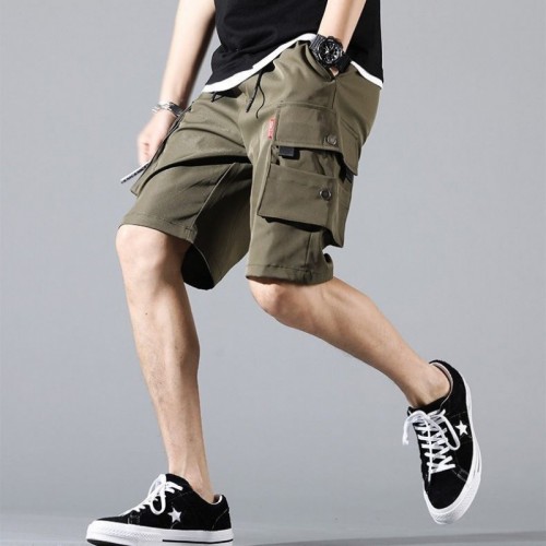 Men's Trendy Cargo Shorts With Multi Pocket - Green image