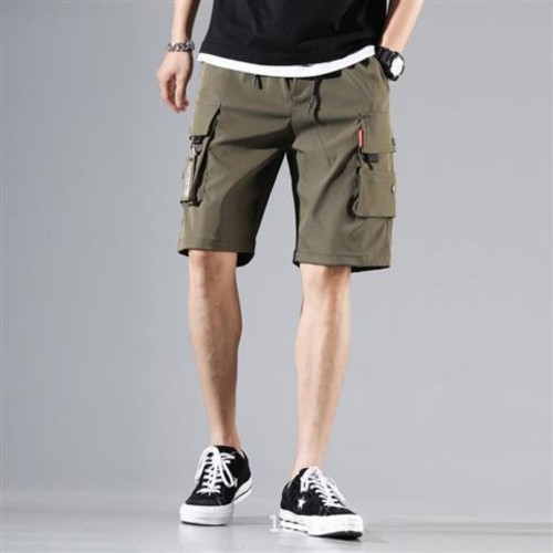 Men's Trendy Cargo Shorts With Multi Pocket - Green image