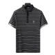 Men's Short-Sleeved T-Shirt Striped Cotton Slim Fit - Black image