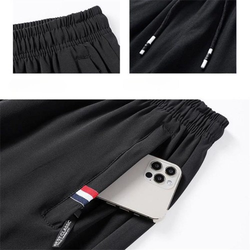 Men's Sweatpants Sportswear Elastic Waist Casual Cotton - Black image