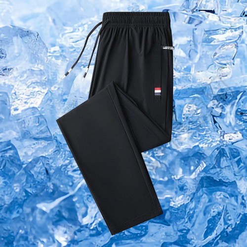 Men's Sweatpants Sportswear Elastic Waist Casual Cotton - Black image