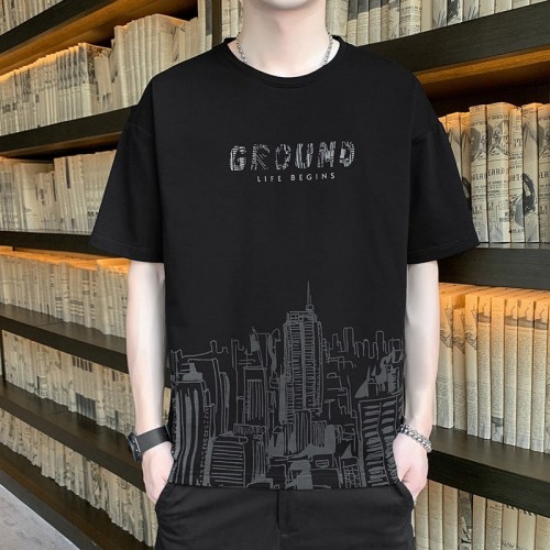 Men's Short Sleeve Pure Cotton Smooth Shirts - Black image