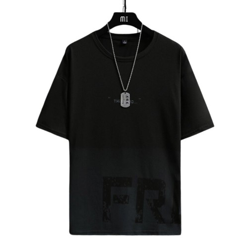 Men's Korean Style Short Sleeve T-Shirt-Black image