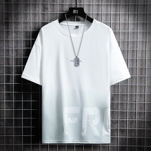Men's Korean Style Short Sleeve T-Shirt-White