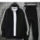 Men's White Tracksuit with Black Stripes Sporty & Stylish image