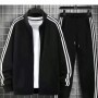 Men's White Tracksuit with Black Stripes Sporty & Stylish