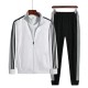 Men's White Tracksuit with Black Stripes Sporty & Stylish image