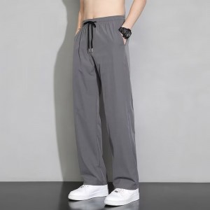 Men's Draped Silk Sports Trousers - Dark Grey
